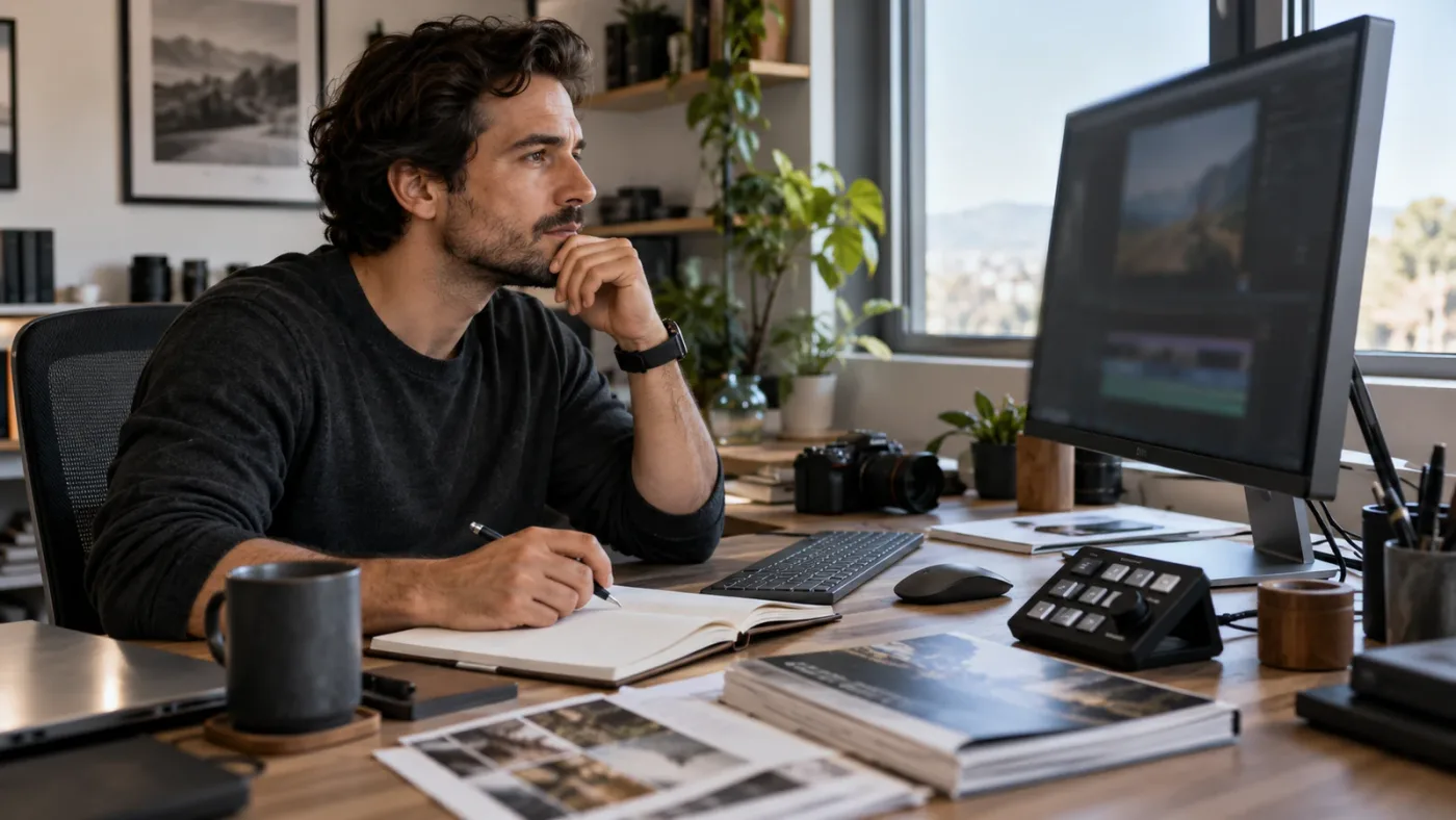 Illustration of a Mac editor comparing DaVinci Resolve assistants