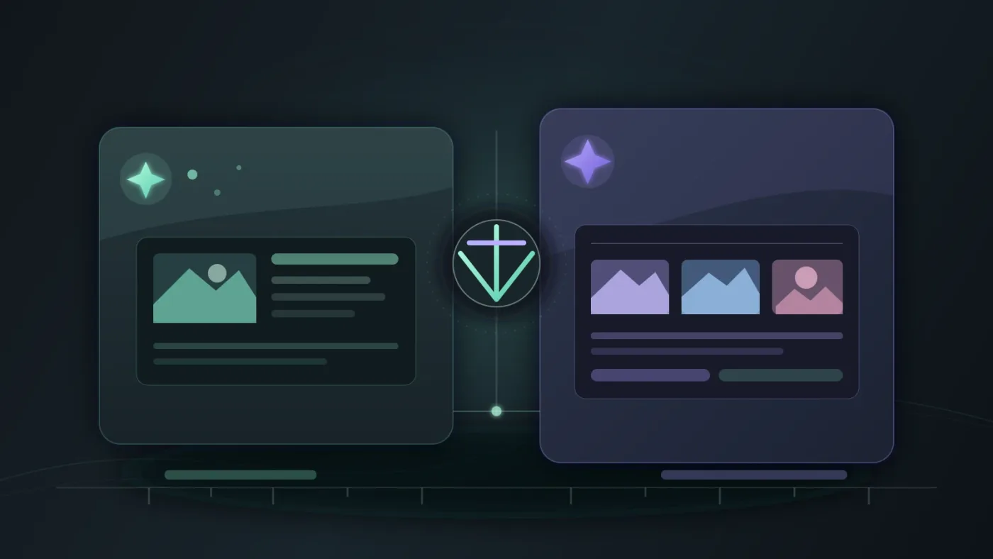 Illustration of a decision matrix for AI-first and stock-heavy video editing workflows
