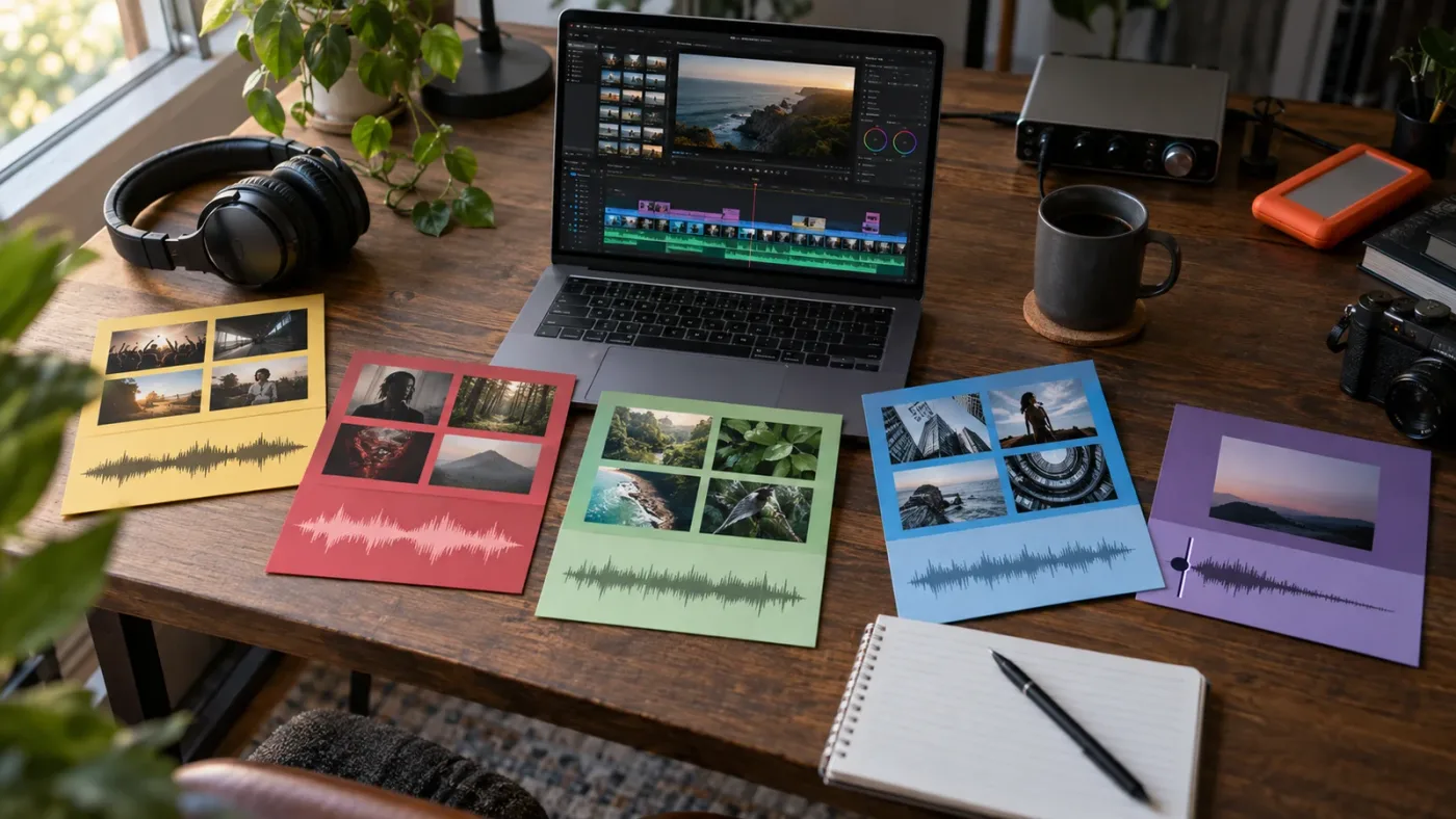 Illustration of creative asset subscription alternatives for an irregular Resolve editor