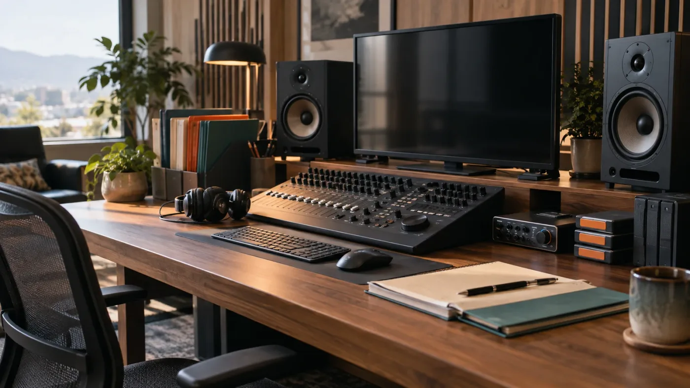 Illustration of Fairlight audio track organization in DaVinci Resolve 21