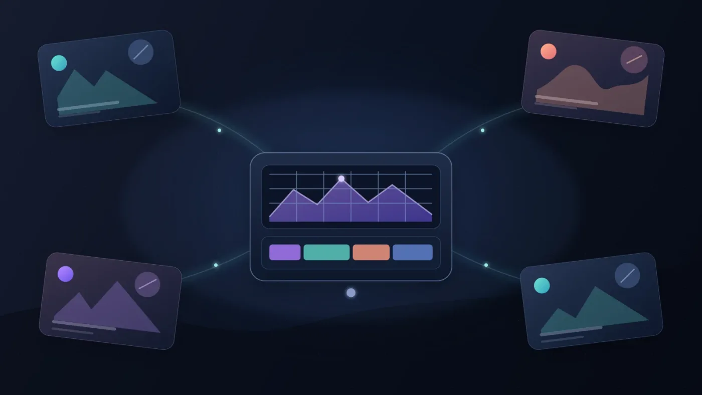 Illustration of creative asset library choices for DaVinci Resolve editors