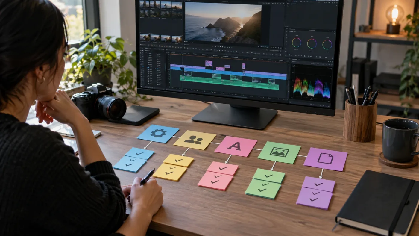 Illustration of compatibility checks for Artlist templates in DaVinci Resolve 21