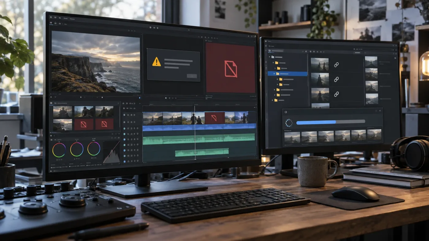 Illustration of troubleshooting Artlist template errors in DaVinci Resolve 21