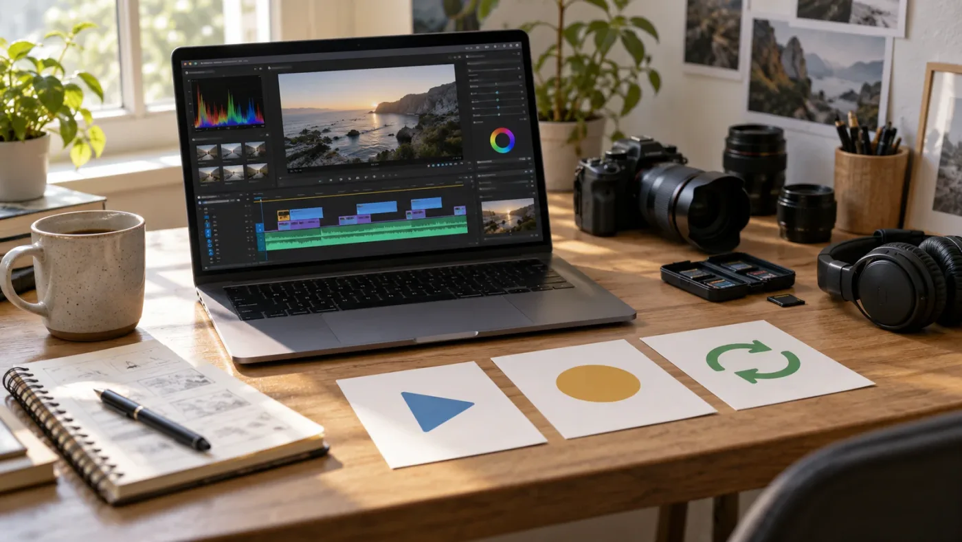 Illustration of a finished DaVinci Resolve practice workflow