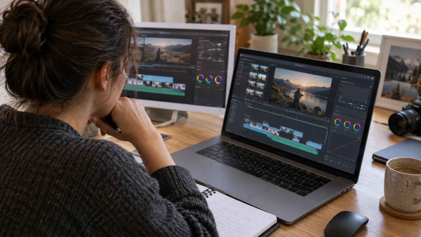 Illustration of a DaVinci Resolve tutorial control mismatch