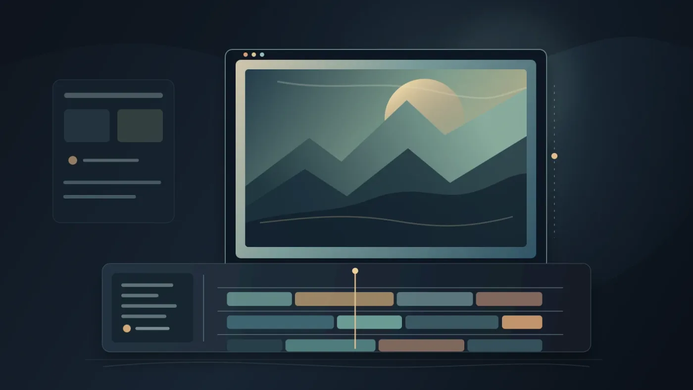 Illustration of a finished DaVinci Resolve photo-video slideshow concept