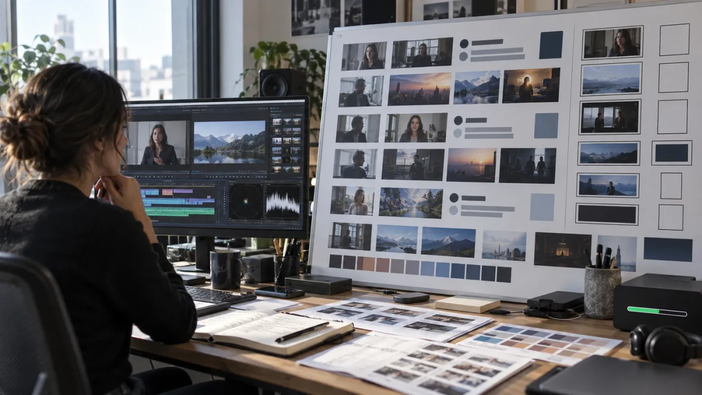 Illustration of quality testing a corporate video template