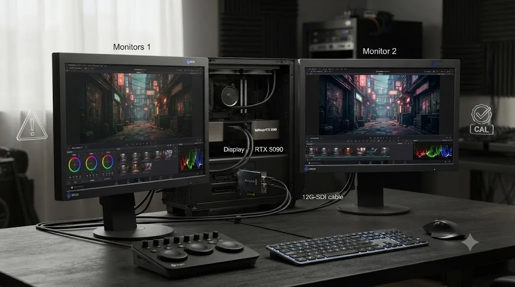 Illustration of a progression showing when monitor calibration starts to matter for a colorist working in DaVinci Resolve