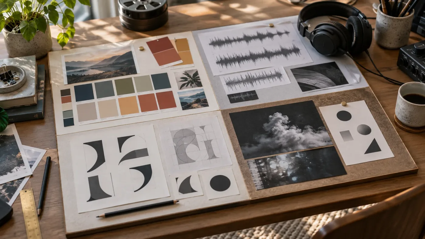 Illustration of color audio graphics and effects decisions for a Resolve practice edit