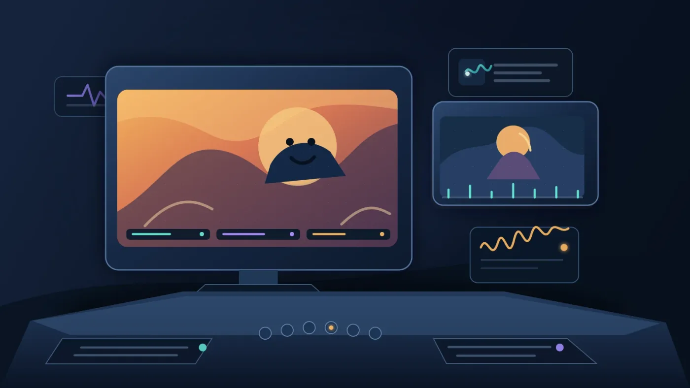 Illustration of checking a comedy sound effects mix before export