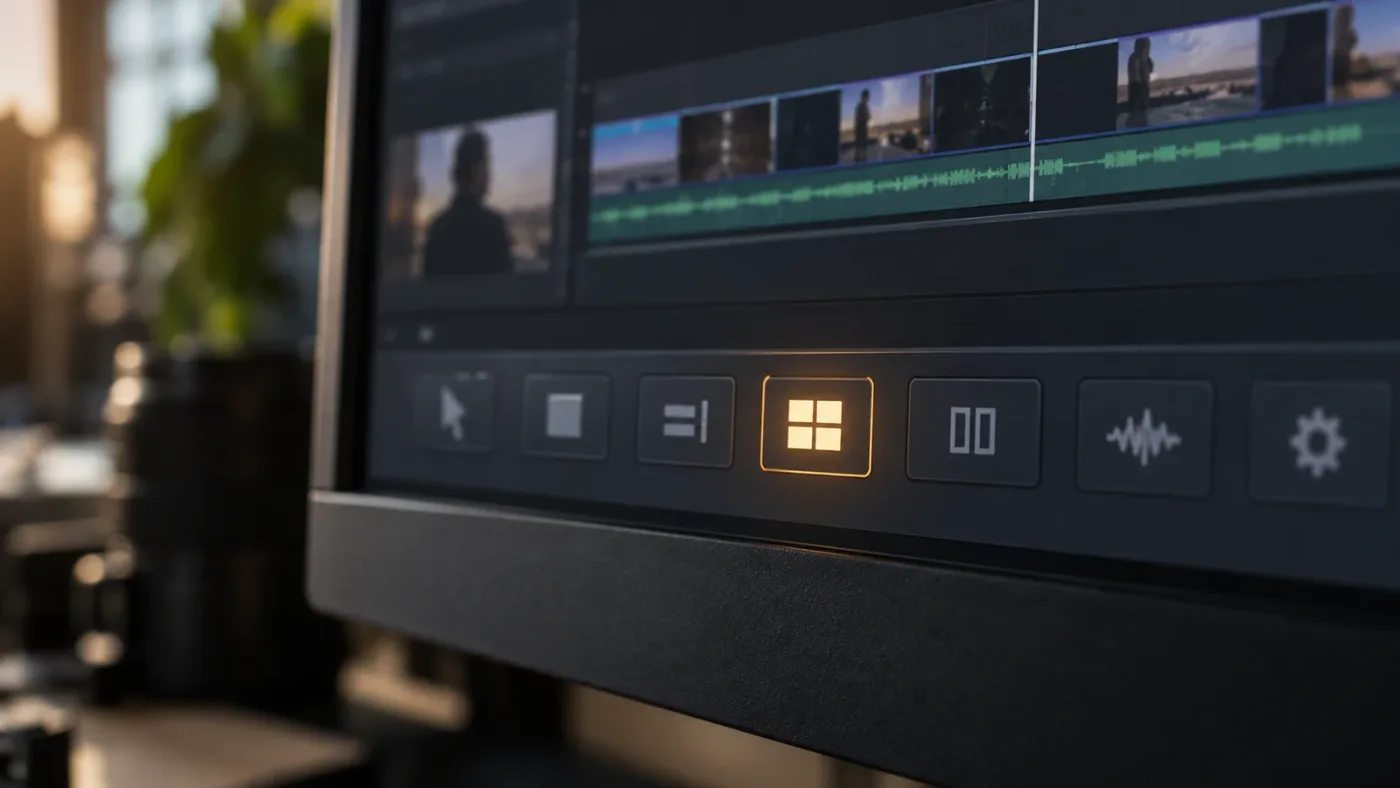Illustration of the DaVinci Resolve 21.1 Timeline Viewer multicam mode control