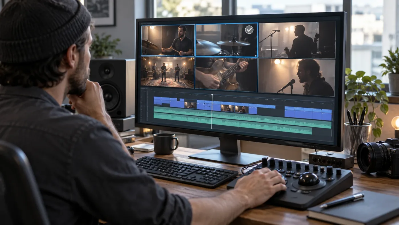 Illustration of a completed DaVinci Resolve 21.1 multicam editing workflow