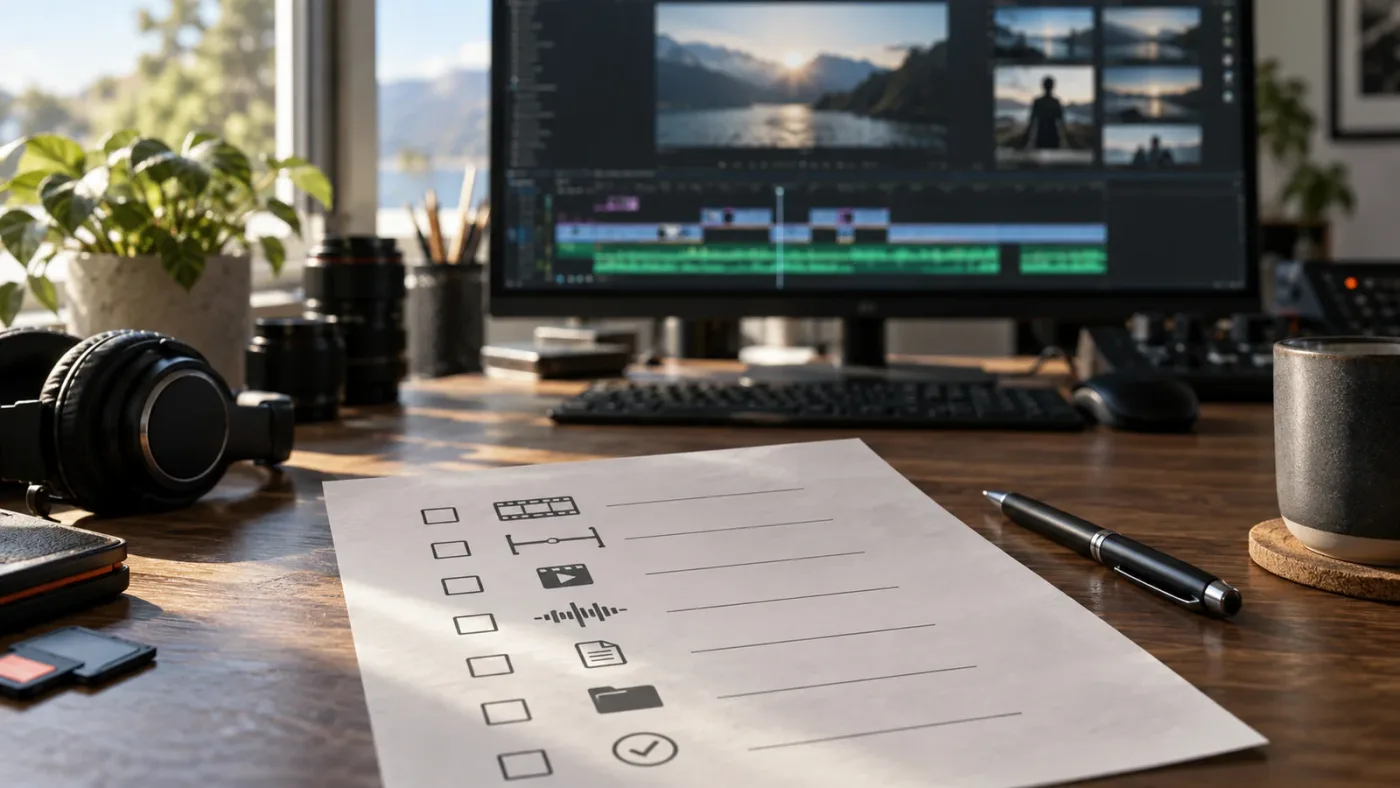 Illustration of the final checks before starting a DaVinci Resolve 21 batch render.