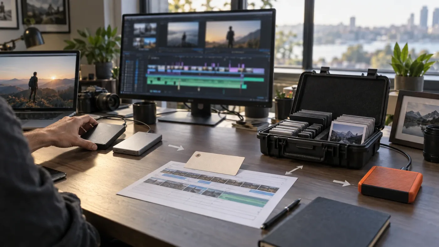 Illustration comparing project switching, timeline exchange, archiving, and backup