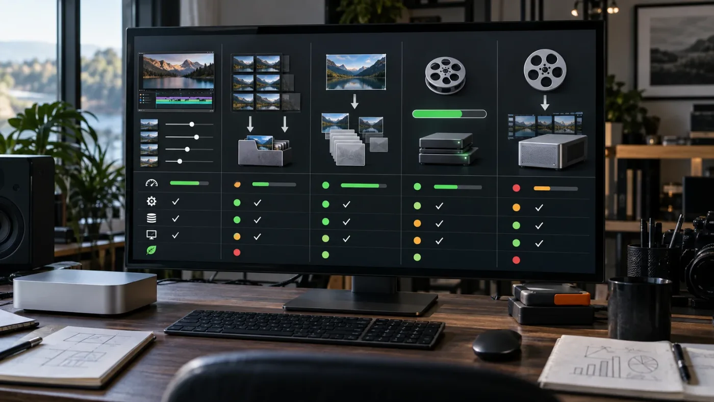 Illustration of DaVinci Resolve playback optimization choices for H.265 media