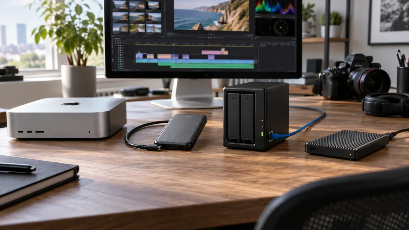 Illustration of storage paths that can affect DaVinci Resolve H.265 playback