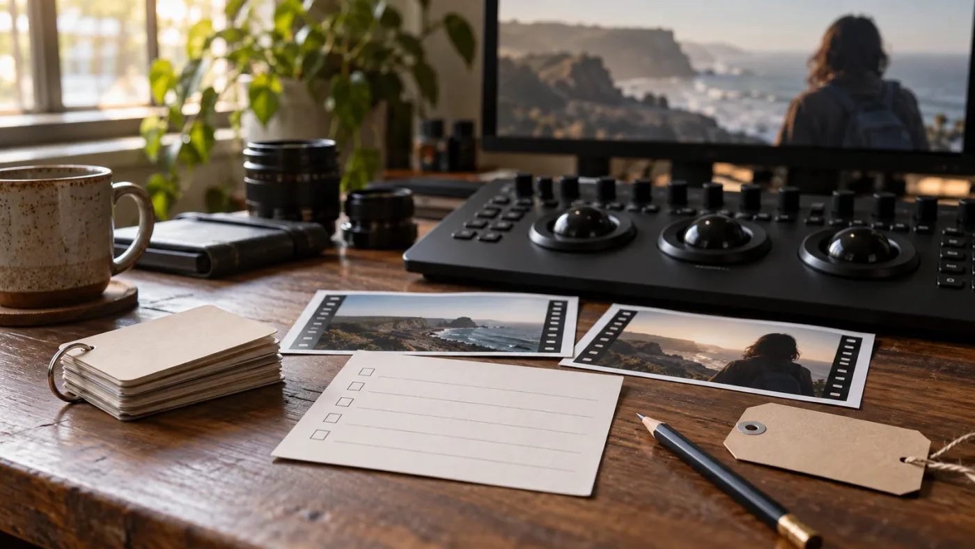 Illustration of a four-step quality check for DaVinci Resolve Inspector presets