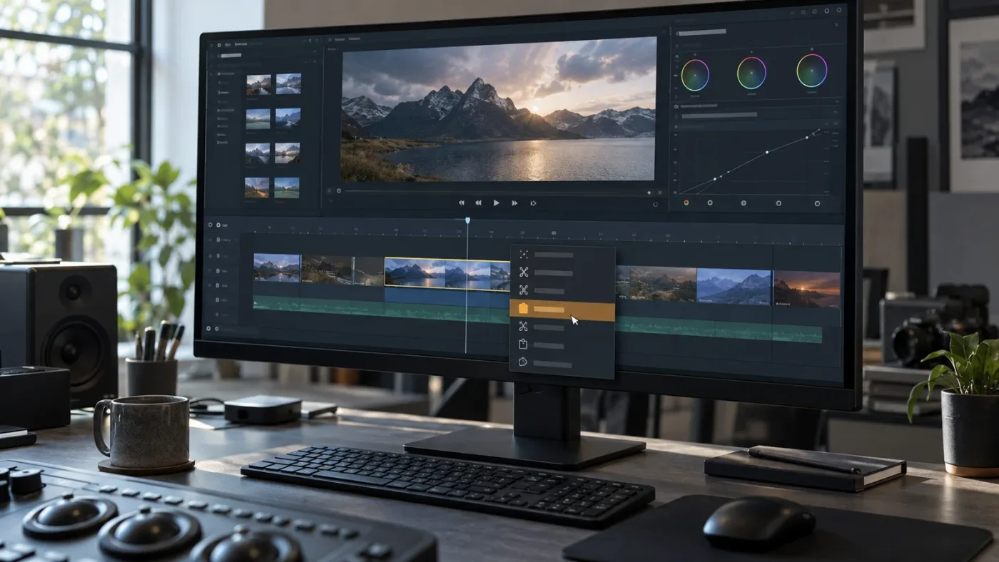Illustration of focused keyframe paste in the DaVinci Resolve Edit page
