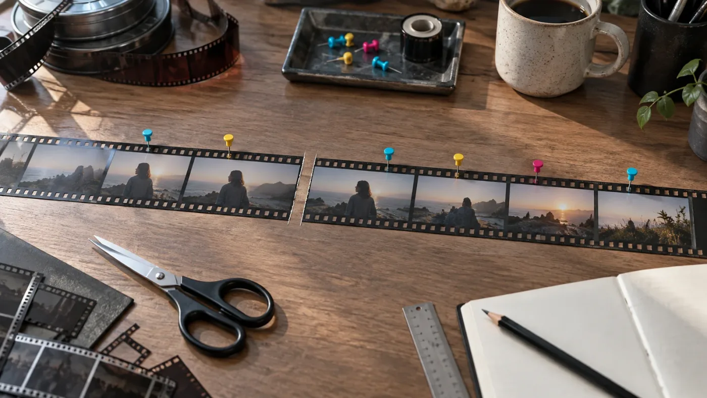 Illustration of hidden keyframes beyond a trimmed DaVinci Resolve clip
