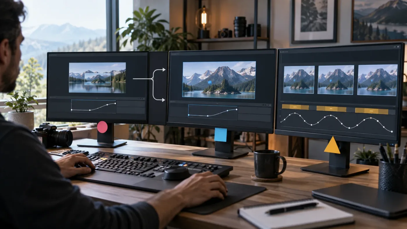 Illustration of three DaVinci Resolve keyframe repetition workflows