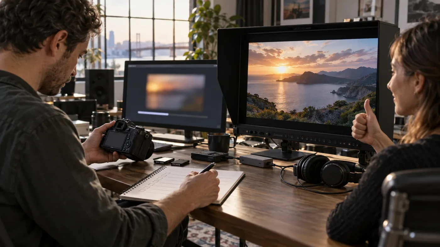 Illustration of a careful MainConcept H.265 test-export workflow in Resolve Studio