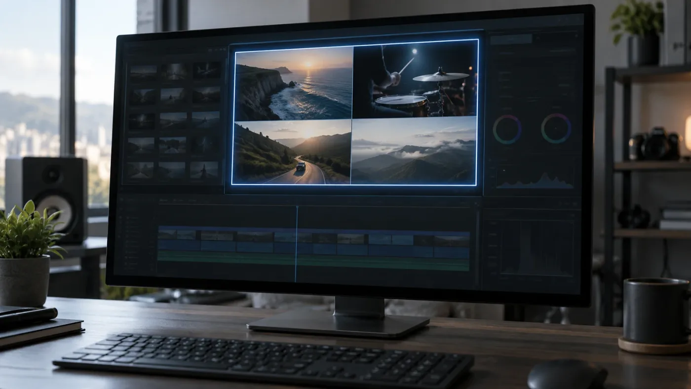 Illustration of keyboard focus on the DaVinci Resolve Multicam Viewer
