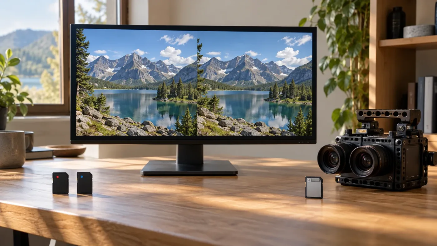 Illustration of three ways stereo source footage can arrive for DaVinci Resolve