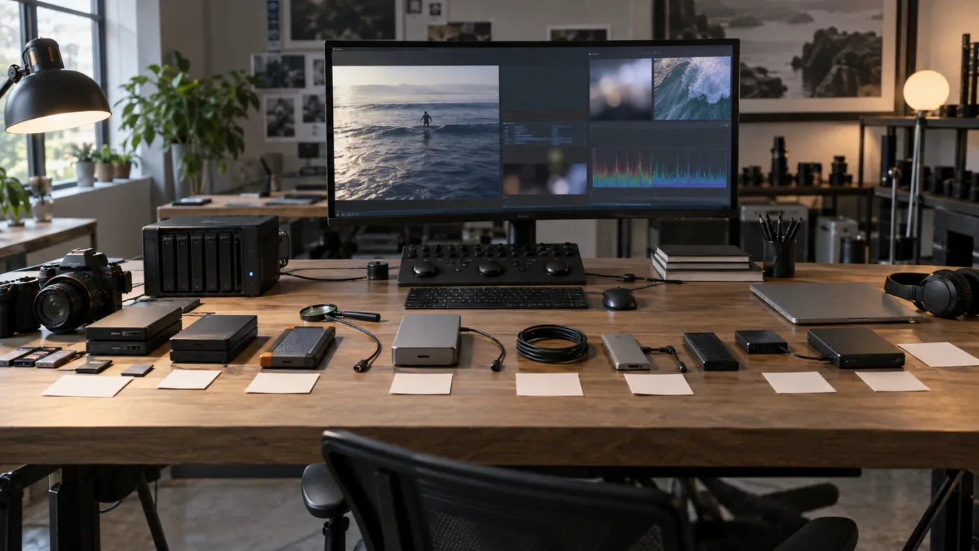 Illustration of a step-by-step proxy relinking workflow for DaVinci Resolve 21