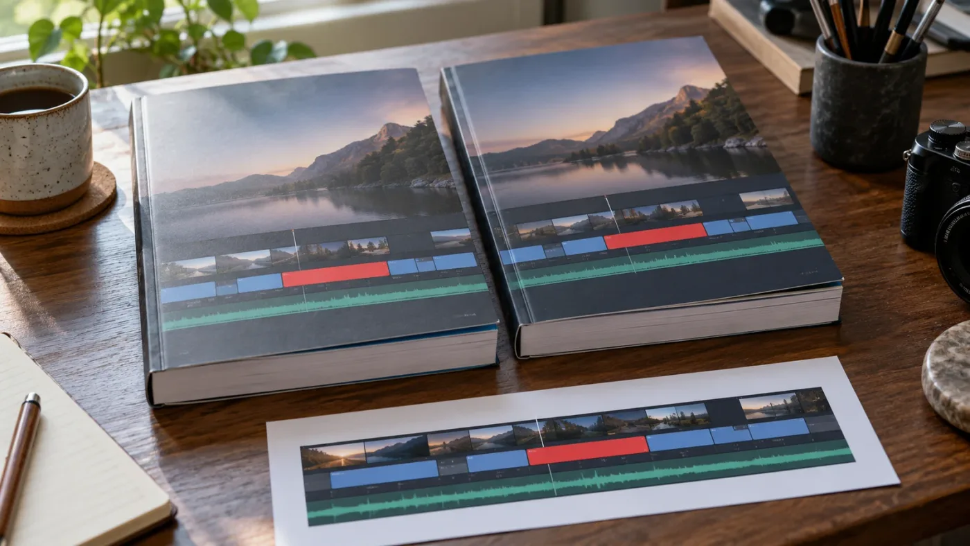 Illustration of DaVinci Resolve 21 and 21.1 manuals beside the same red and blue cache legend