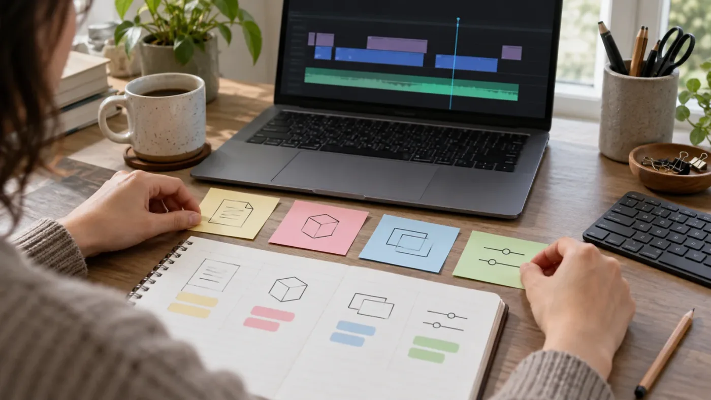 Illustration of a DaVinci Resolve practice loop for outdated tutorials
