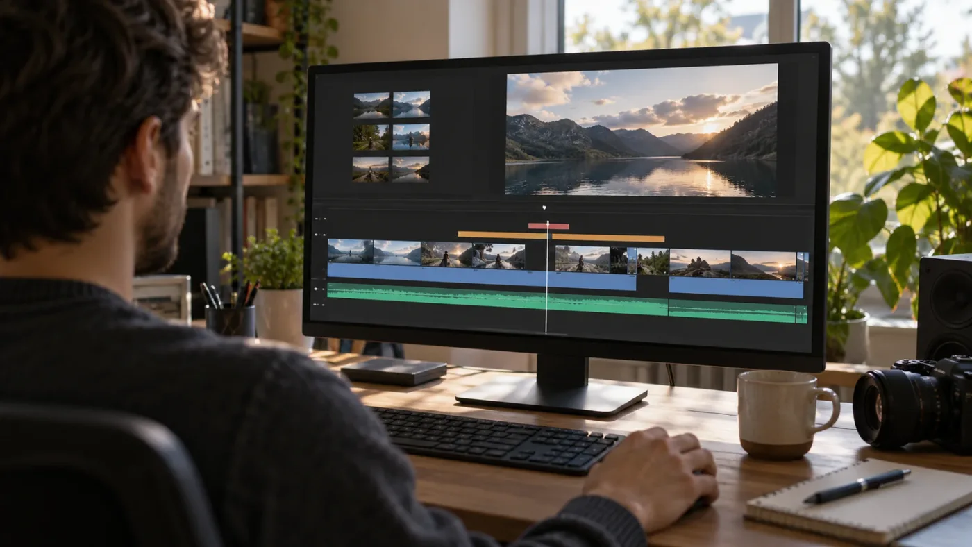 Illustration of Fusion RAM cache and disk render cache serving different playback needs.