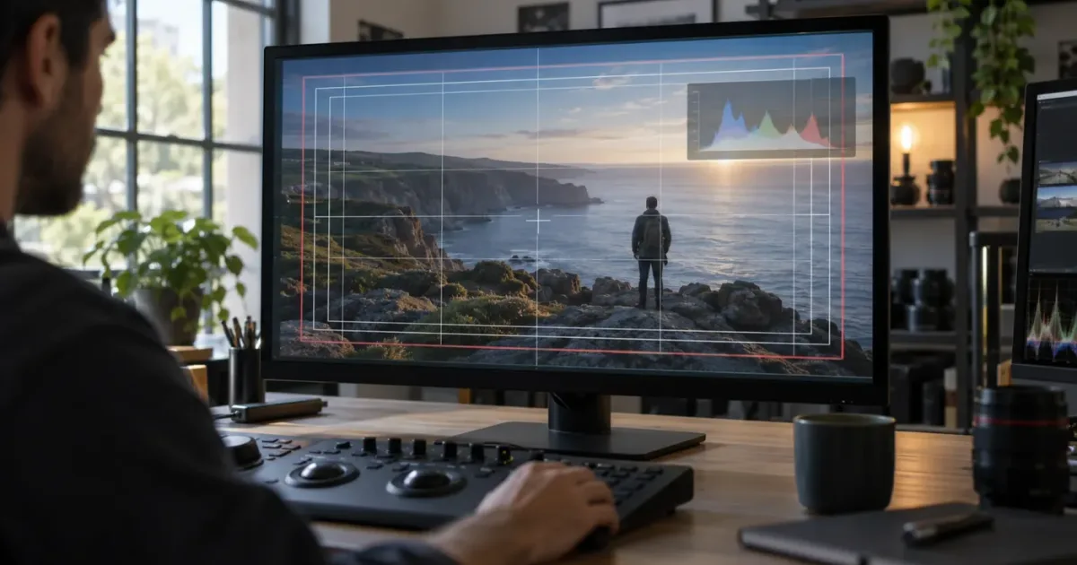 Illustration of DaVinci Resolve 21 viewer overlays disappearing from a video frame