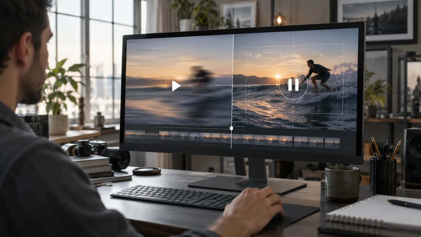 Illustration of DaVinci Resolve playback settings hiding viewer overlays during playback