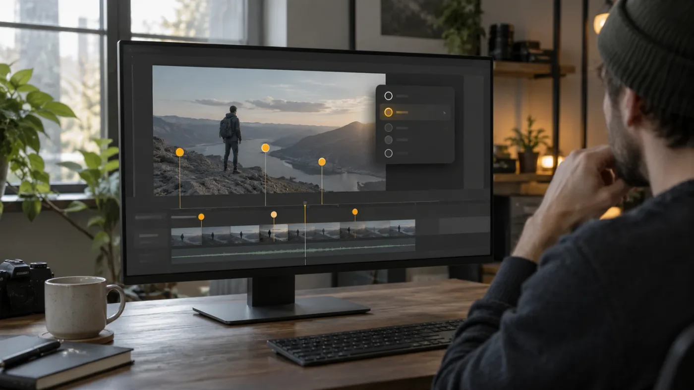 Illustration of the DaVinci Resolve viewer options menu for marker overlays