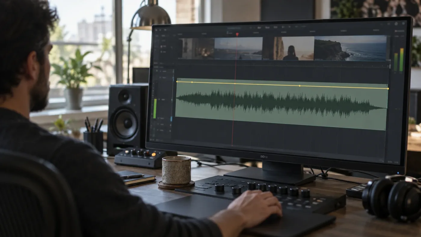 Illustration of one audio clip receiving a consistent overall gain adjustment