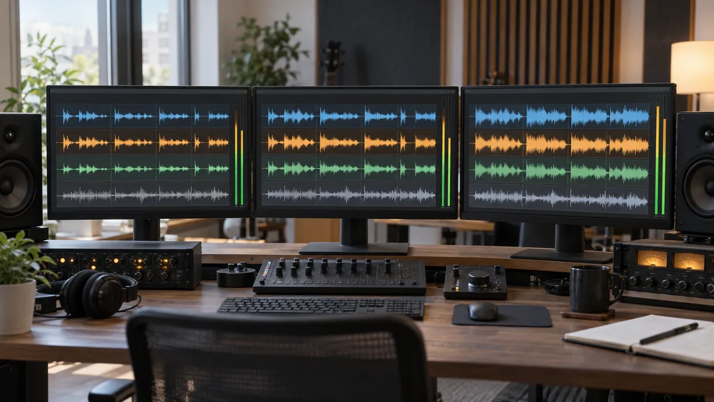 Illustration of a DaVinci Resolve audio normalization practice exercise
