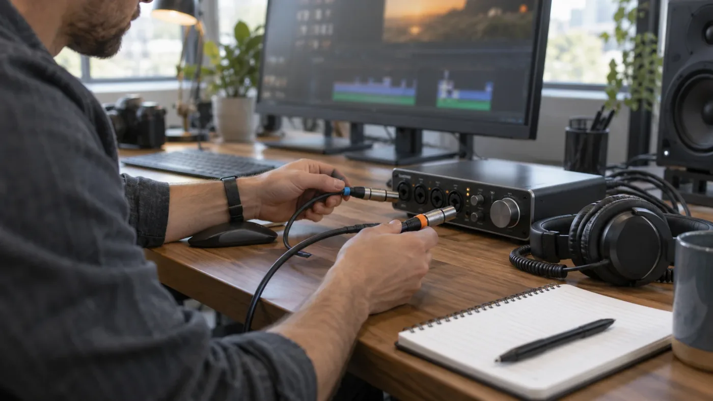 Illustration of a safe DaVinci Resolve workflow for checking audio channels before export