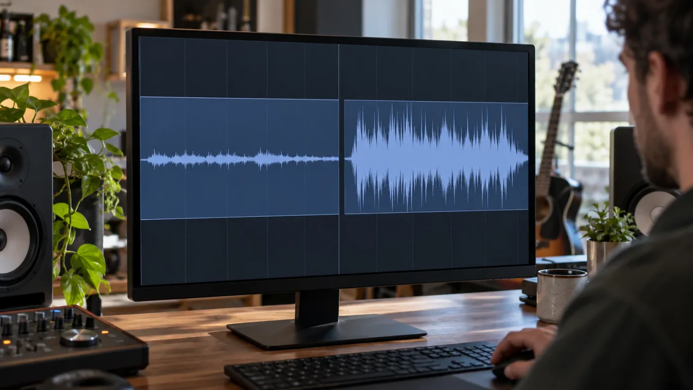 Illustration of track height remaining fixed while waveform zoom increases