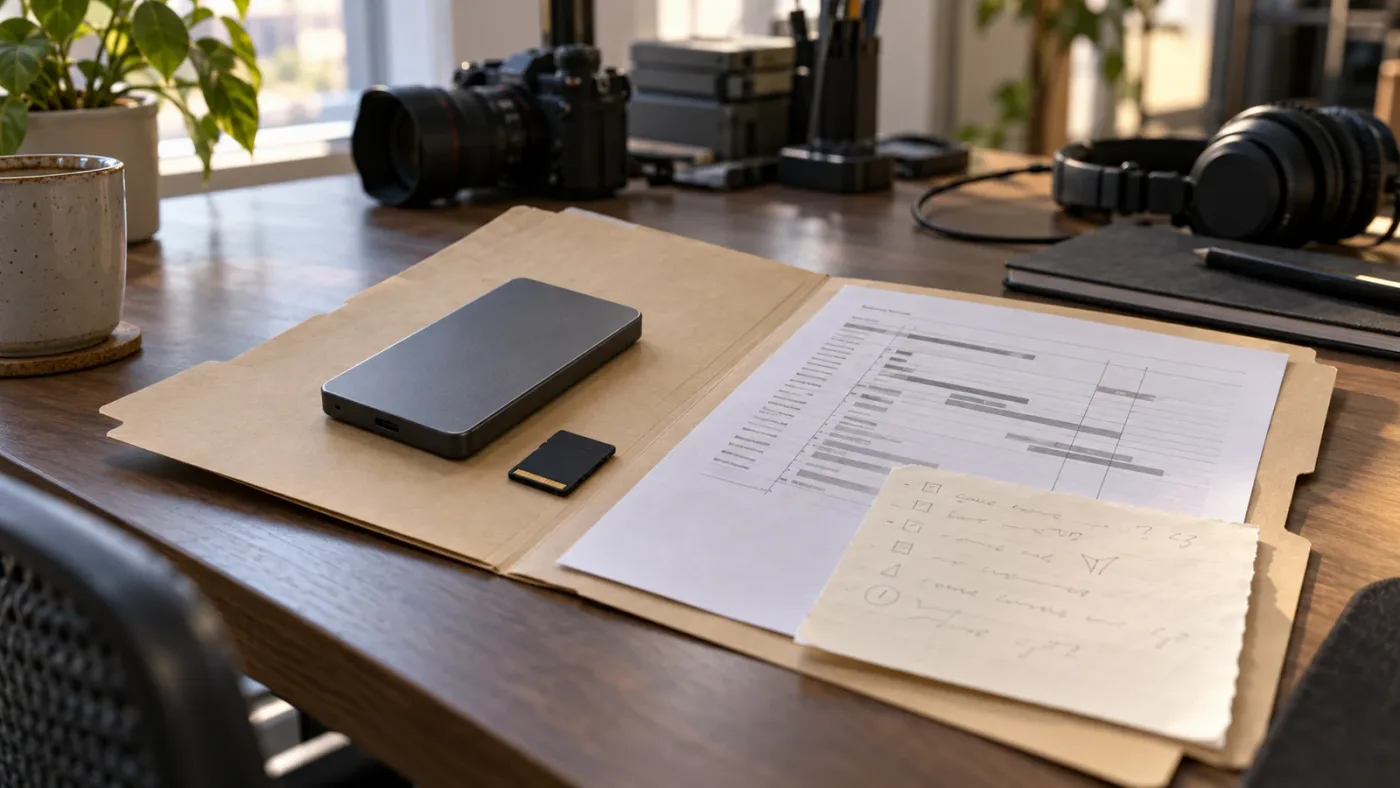 Illustration of scene cut detection files organized for an editor handoff