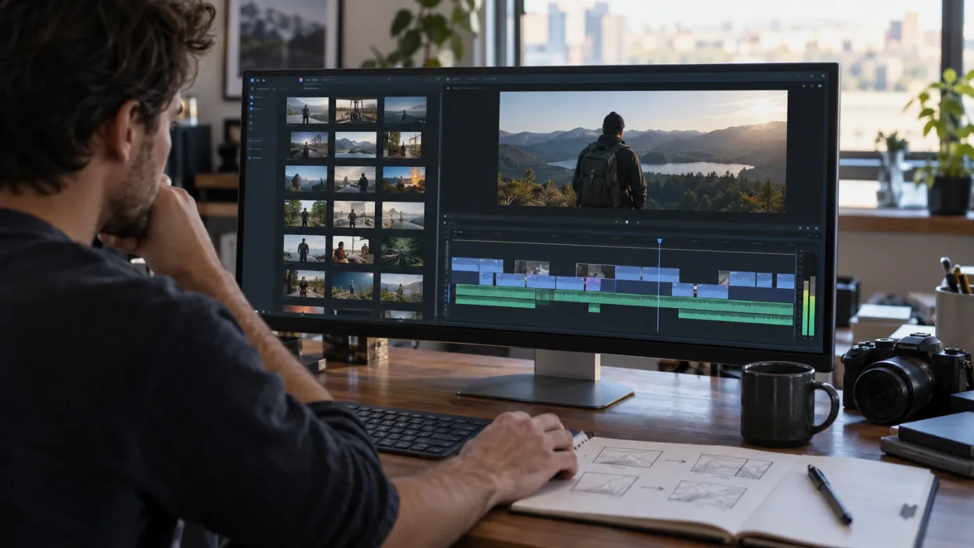 Illustration of the difference between source clip attributes and timeline clip settings in DaVinci Resolve