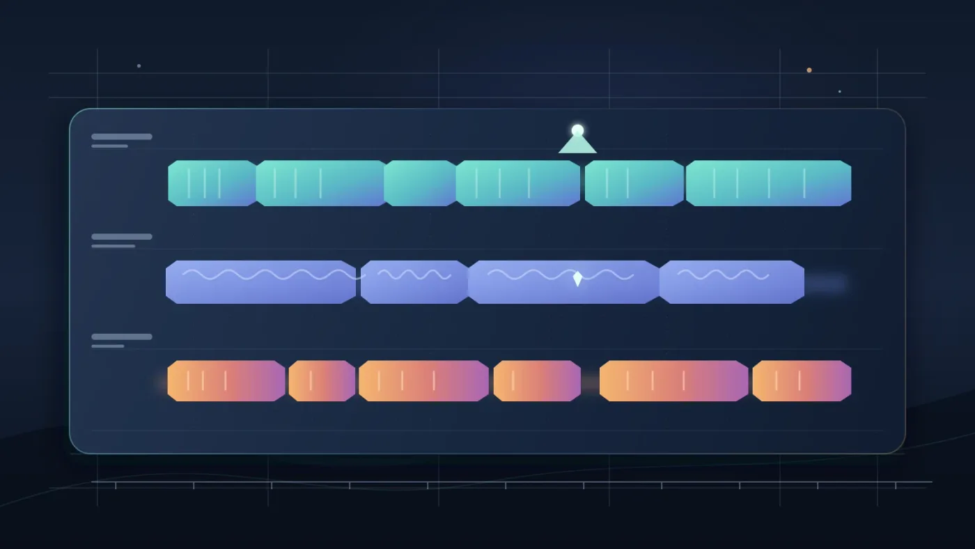 Illustration of organizing montage music and sound effects in DaVinci Resolve Fairlight