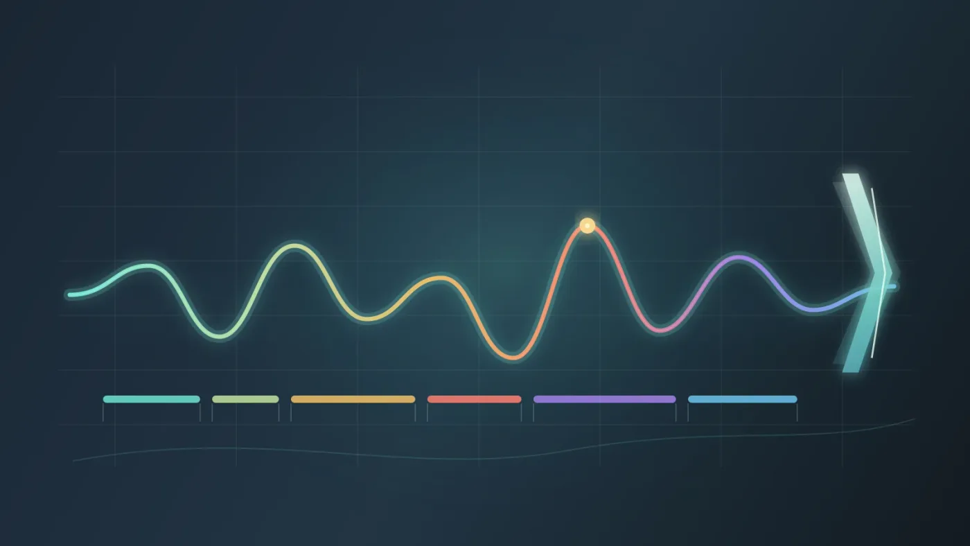 Illustration of a finished montage music decision with a clear ending