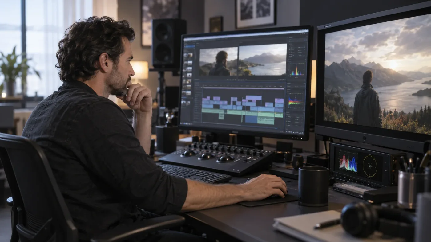 Illustration of reviewing a DaVinci Resolve conform against a reference edit