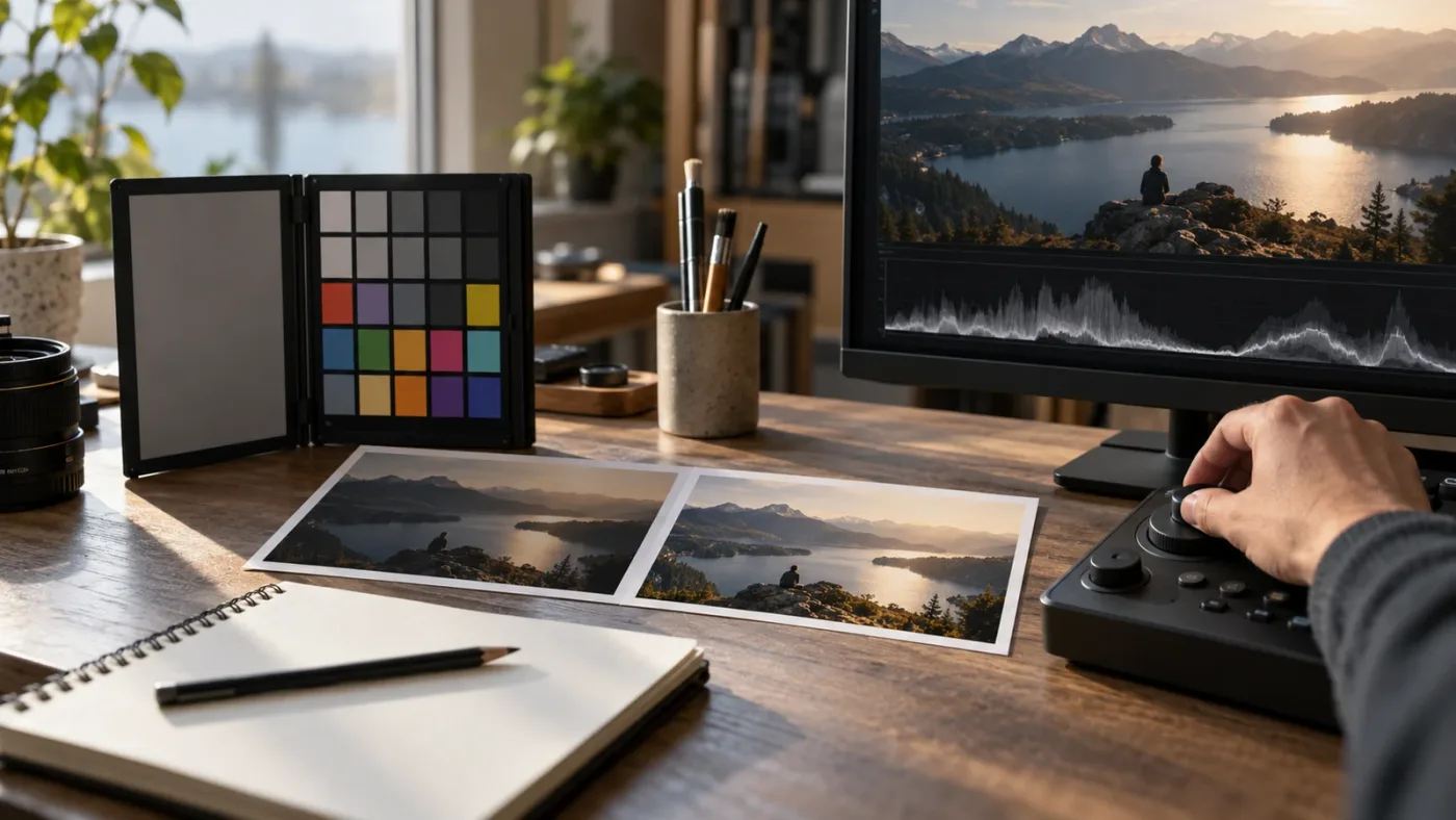 Illustration of choosing a working-space exposure correction or a display trim.