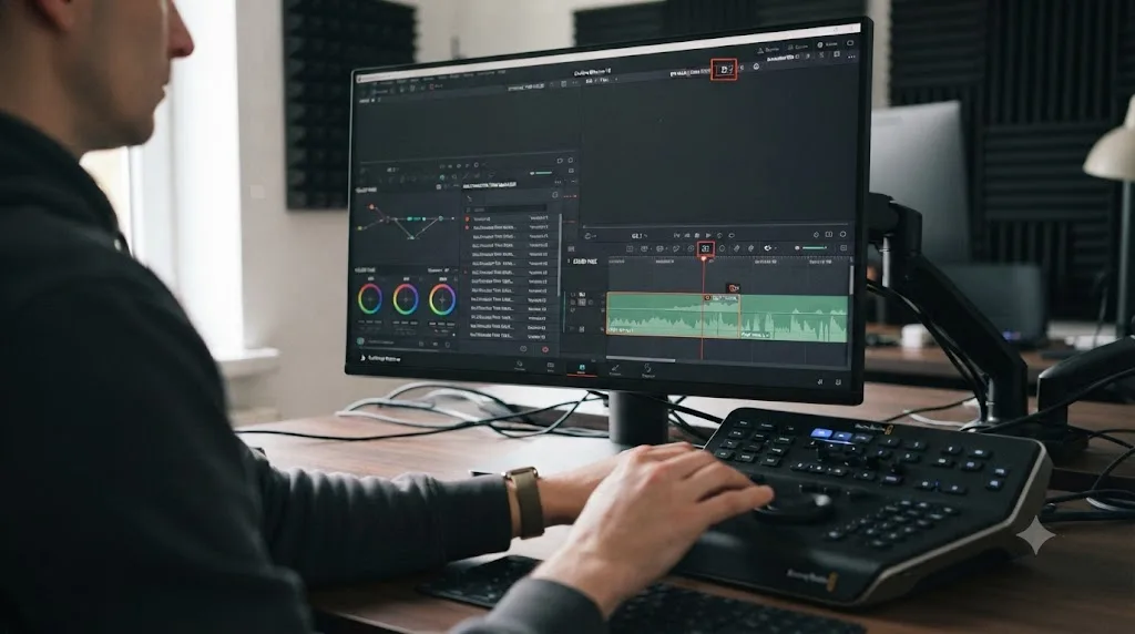 Illustration distinguishing DaVinci Resolve 21's Color page MultiMaster trim manager from the Edit page's Dynamic Trim Mode