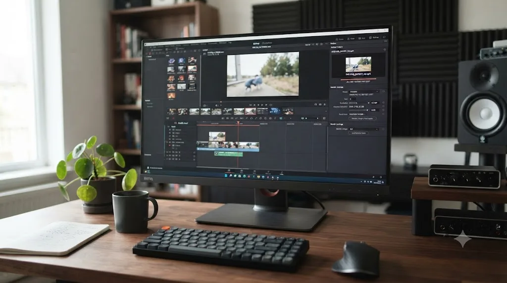 Illustration comparing a small Discord-sized export against a large 4K master file within DaVinci Resolve's free version limits