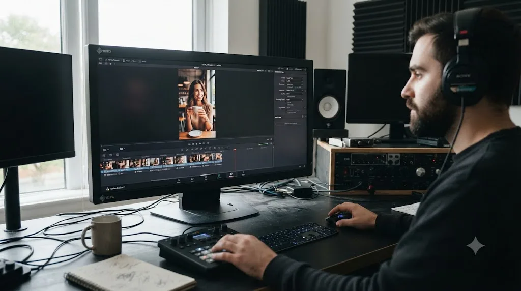 Illustration of the DaVinci Resolve Deliver page configured for a vertical Threads app video export