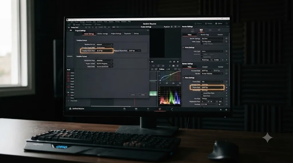 Illustration of a custom Vimeo export preset saved in the DaVinci Resolve Deliver page preset strip