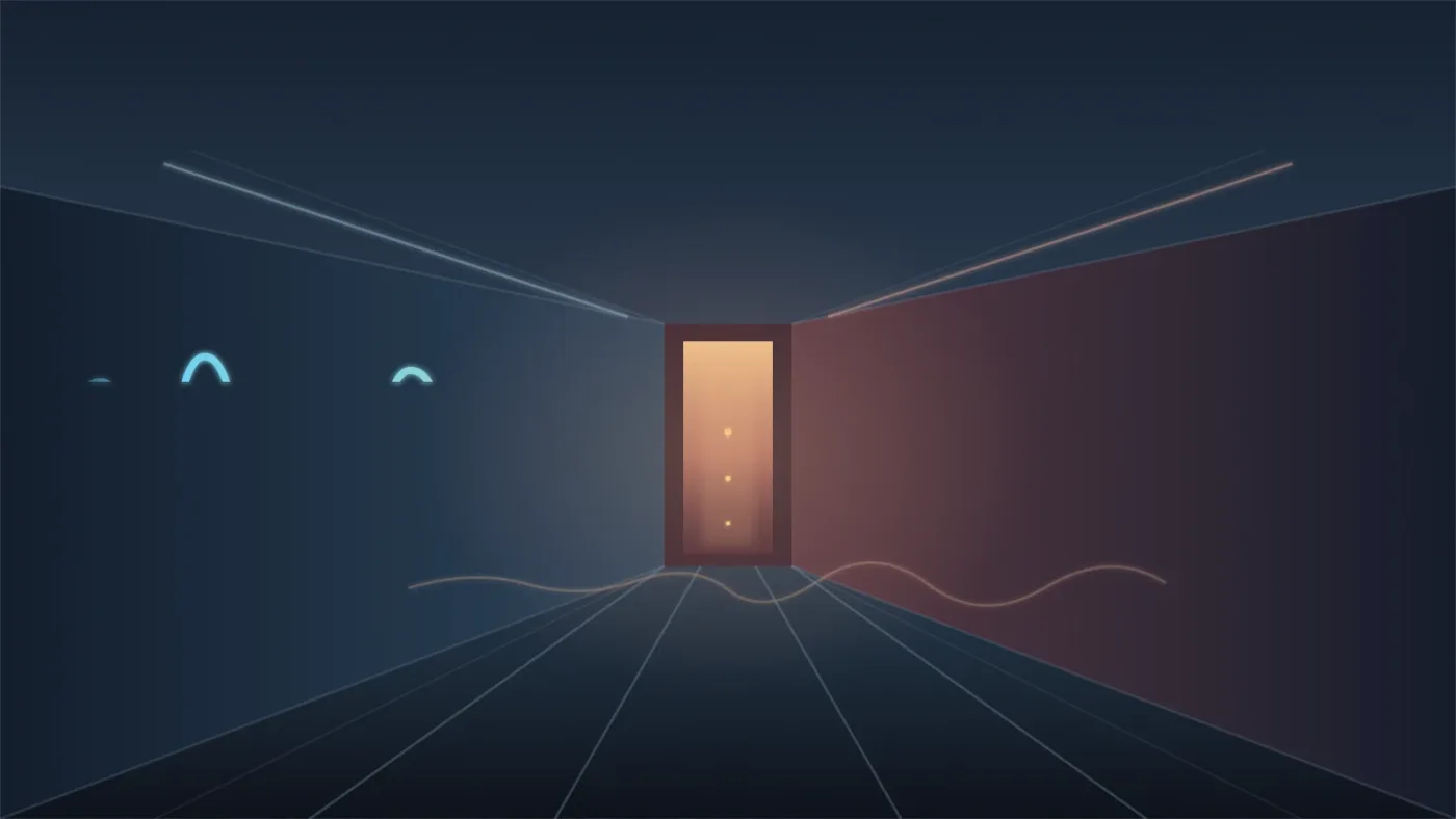Illustration of layered Foley and room ambience creating realistic footsteps
