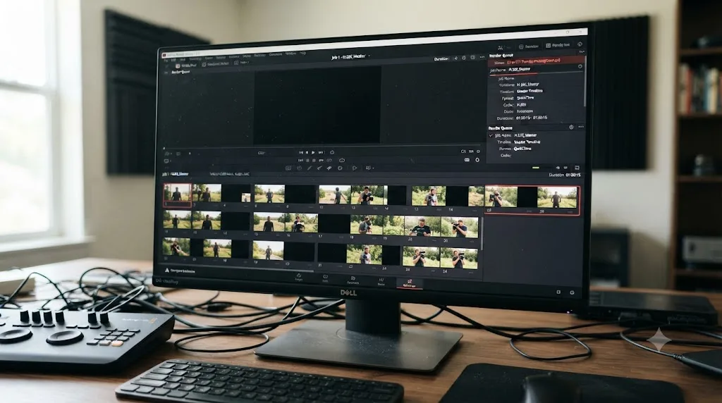 Illustration of Windows, macOS, and Linux computers each showing a different DaVinci Resolve H.265 export warning
